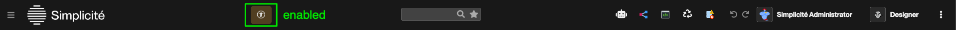Toggle accessibility mode - enabled